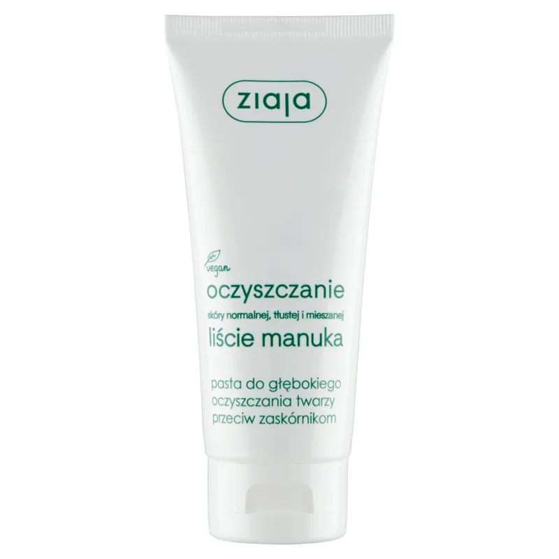 Ziaja Cleansing, frunze de manuka, pastă pentru curățarea profundă a feței împotriva punctelor negre, 75 ml — preț și oferte