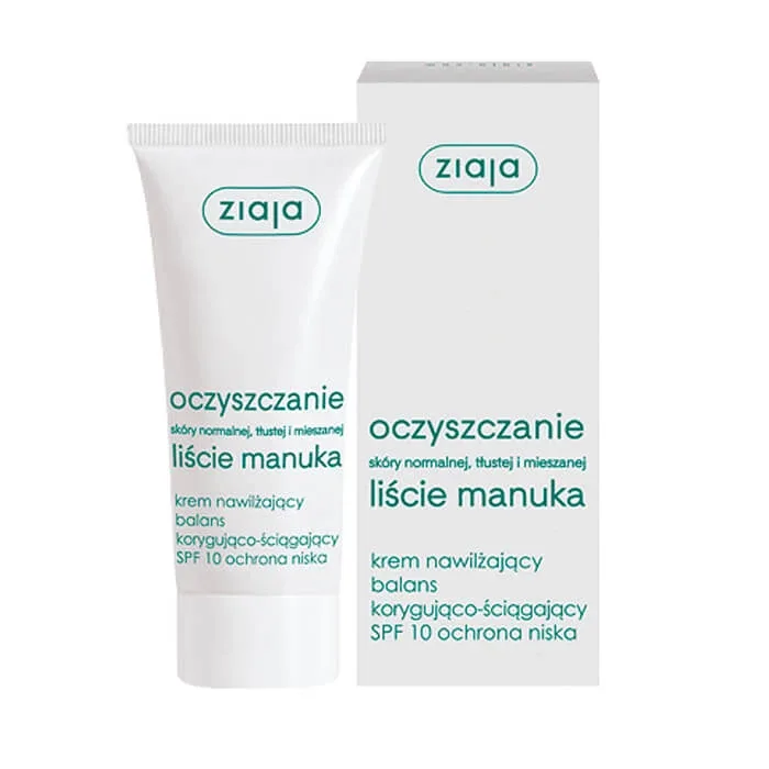 Ziaja Manuka Leaves, Cremă hidratantă de corectare a echilibrului și de strângere a pielii , SPF 10, 50 ml — preț și oferte