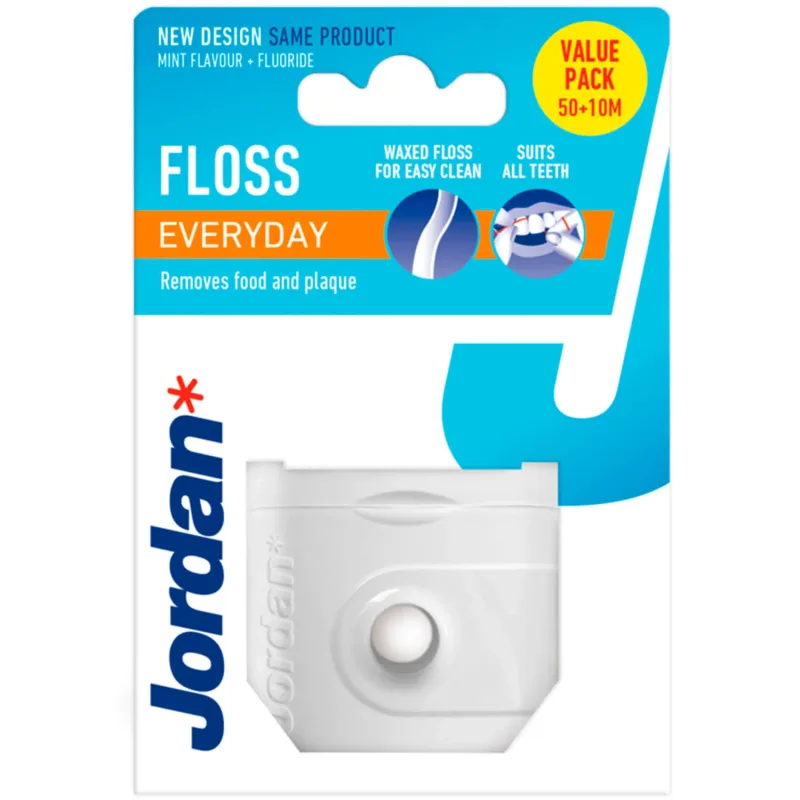 Jordan Everyday Floss, ață dentară, cerată, mentă, 50+10 m — preț și oferte