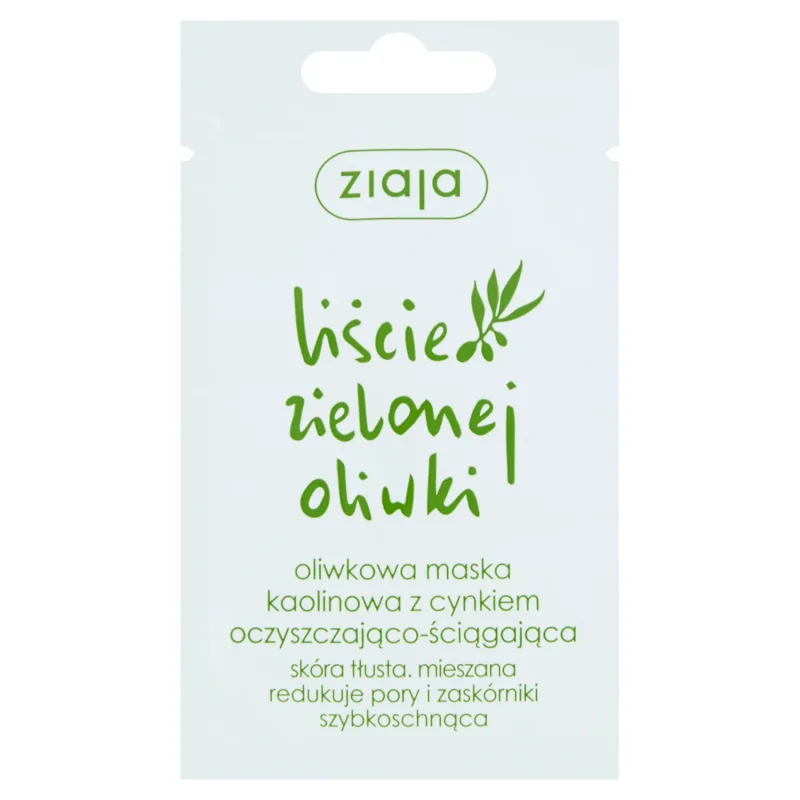 Ziaja Green Olive Leaf, Mască de caolin cu zinc, de curățare și purificare, 7 ml — preț și oferte