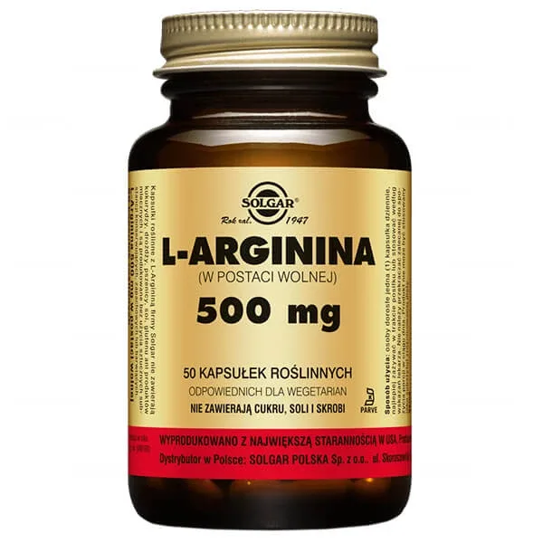 Solgar L-Arginină, 500 mg, 50 capsule vegetale — preț și oferte