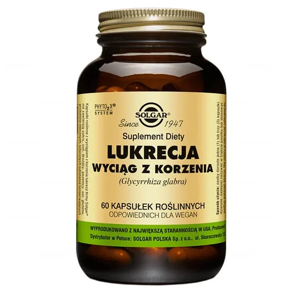Solgar Liquorice, extract de rădăcină, 60 capsule vegetale — preț și oferte