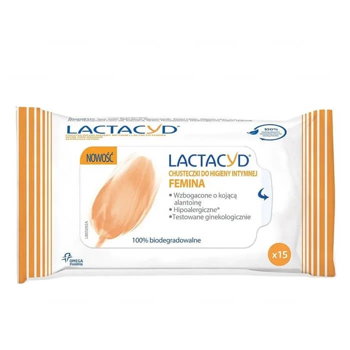 Lactacyd Femina, șervețele de igienă intimă, 15 bucăți — preț și oferte