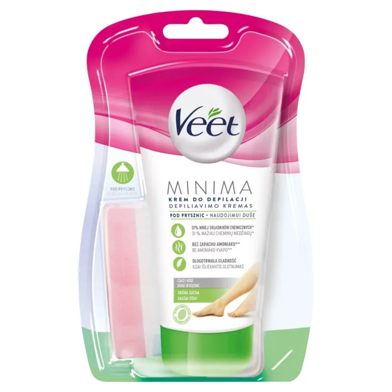 Veet Silk&Fresh, Cremă de epilare pentru duș, piele uscată, unt de shea, 135 ml — preț și oferte