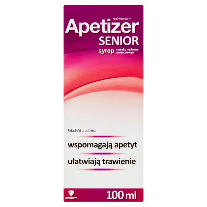 Apetizer Senior, sirop, aromă de zmeură și coacăze, 100 ml AFLOFARM — preț și oferte