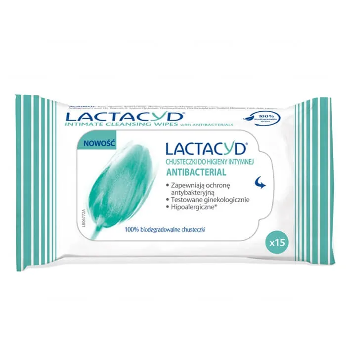 Lactacyd Antybacterial, șervețele de igienă intimă, 15 bucăți — preț și oferte
