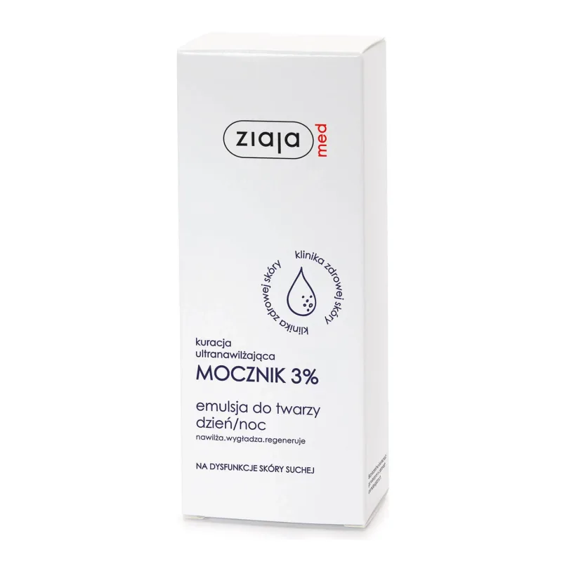 Ziaja Med Kuracja Ultranawilżająca Urea 3%, emulsie de zi și de noapte pentru față, 50 ml — preț și oferte