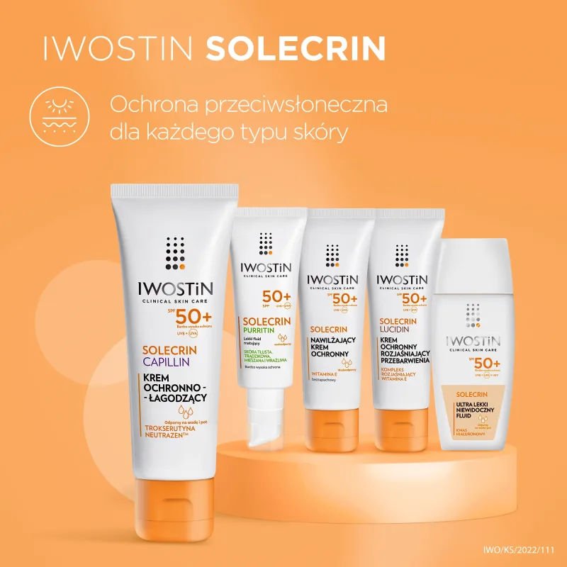 Iwostin Solecrin Capillin, Cremă protectoare și calmantă, Piele vasculară și hiperreactivă, SPF 50+, 50 ml — preț și oferte