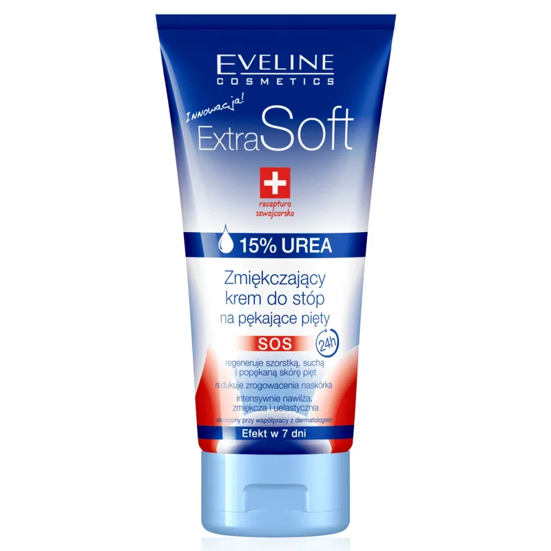 Eveline Cosmetics Extra Soft, Cremă de picioare emolientă pentru călcâie crăpate, 15% uree, 100 ml — preț și oferte