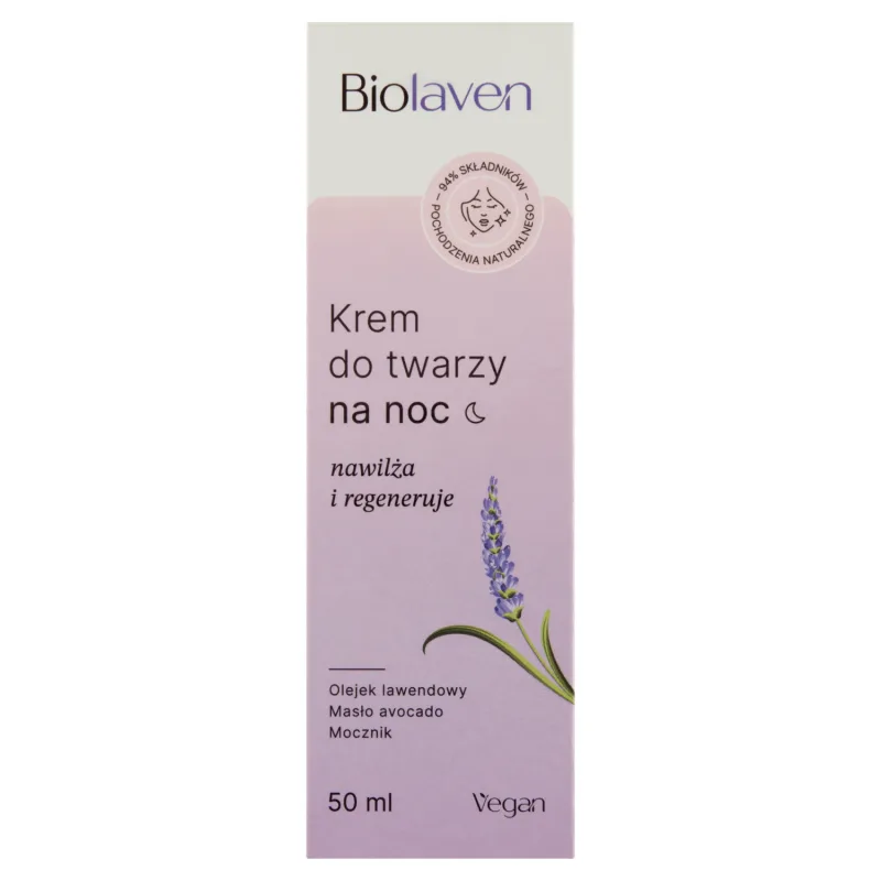 Biolaven, Cremă de față, hidratantă și regenerantă, pentru noapte, 50 ml — preț și oferte