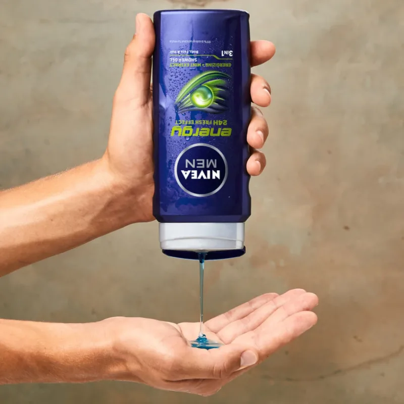 Nivea Men, Gel de duș 3 în 1 pentru față, corp și păr, Energy, 500 ml — preț și oferte