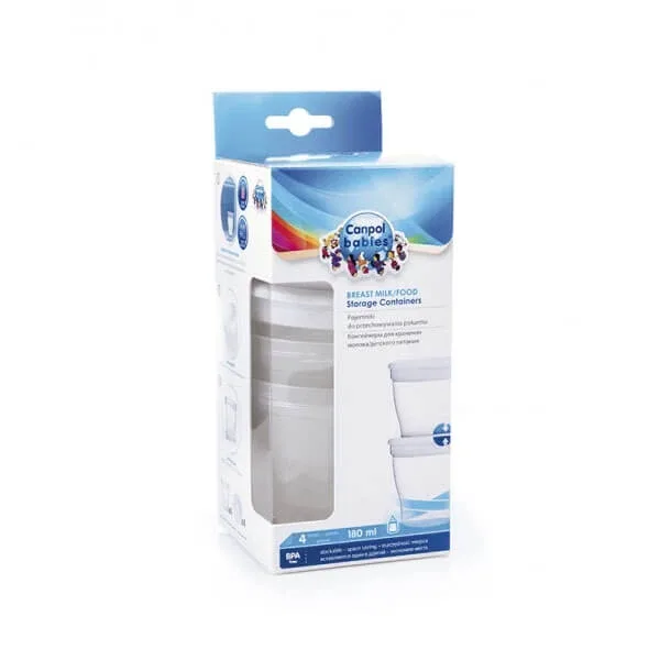 Canpol Babies, recipiente pentru depozitarea alimentelor, 4 x 180 ml — preț și oferte