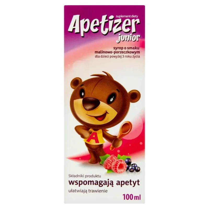 Apetizer Junior sirop pentru copii de peste 3 ani, aromă de zmeură și coacăze, 100 ml, Aflofarm — preț și oferte