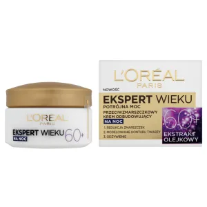 L'Oreal Age Expert 60+, Cremă de noapte reparatoare antirid, 50 ml