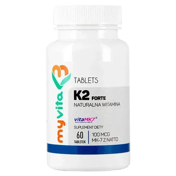 MyVita K2 Forte, vitamina K2 MK-7 din natto 100 µg, 60 comprimate — preț și oferte