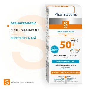 Pharmaceris S, Cremă de față sigură pentru copii de la naștere, SPF 50+, 50 ml