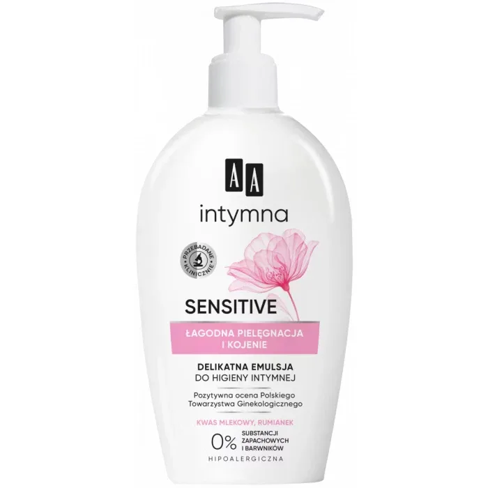 AA Intymna Sensitive, emulsie pentru igiena intimă, calmantă și protectoare, dozator, 300 ml — preț și oferte