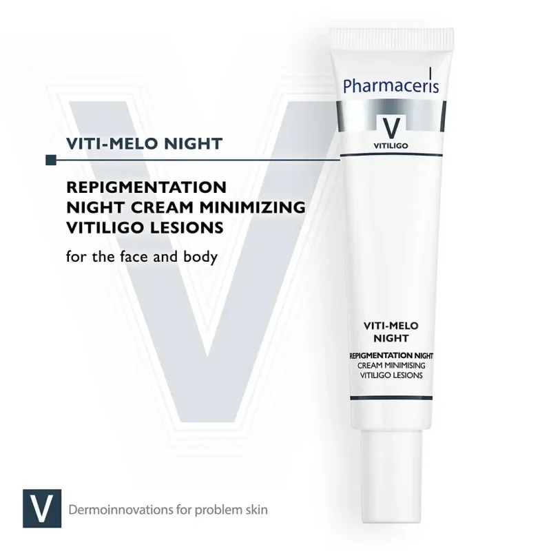 Pharmaceris V Viti-Melo Night, Cremă repigmentantă pentru reducerea zonei cu pete albe pe timp de noapte, 40 ml — preț și oferte