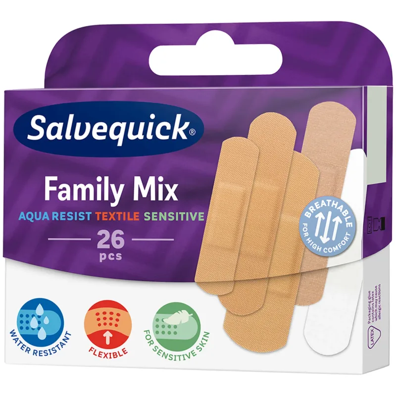 Tencuieli Salvequick, Family Mix, 26 bucăți — preț și oferte