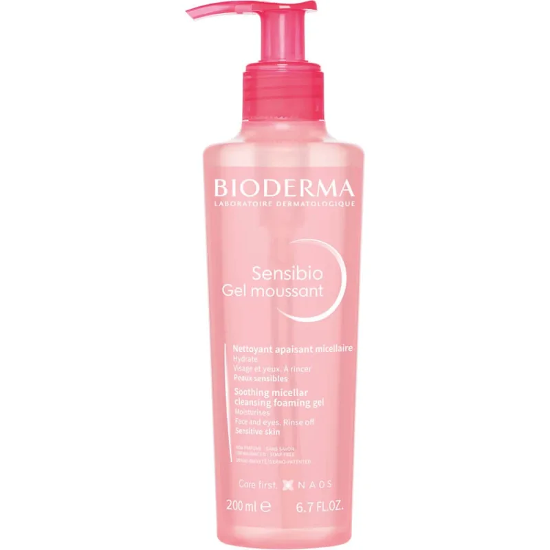Gel micelar Bioderma Sensibio Gel Moussant, piele sensibilă și hipersensibilă, 200 ml, Naos — preț și oferte