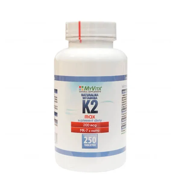 MyVita K2 Max, vitamina K MK-7 din natto 200 µg, 250 comprimate — preț și oferte