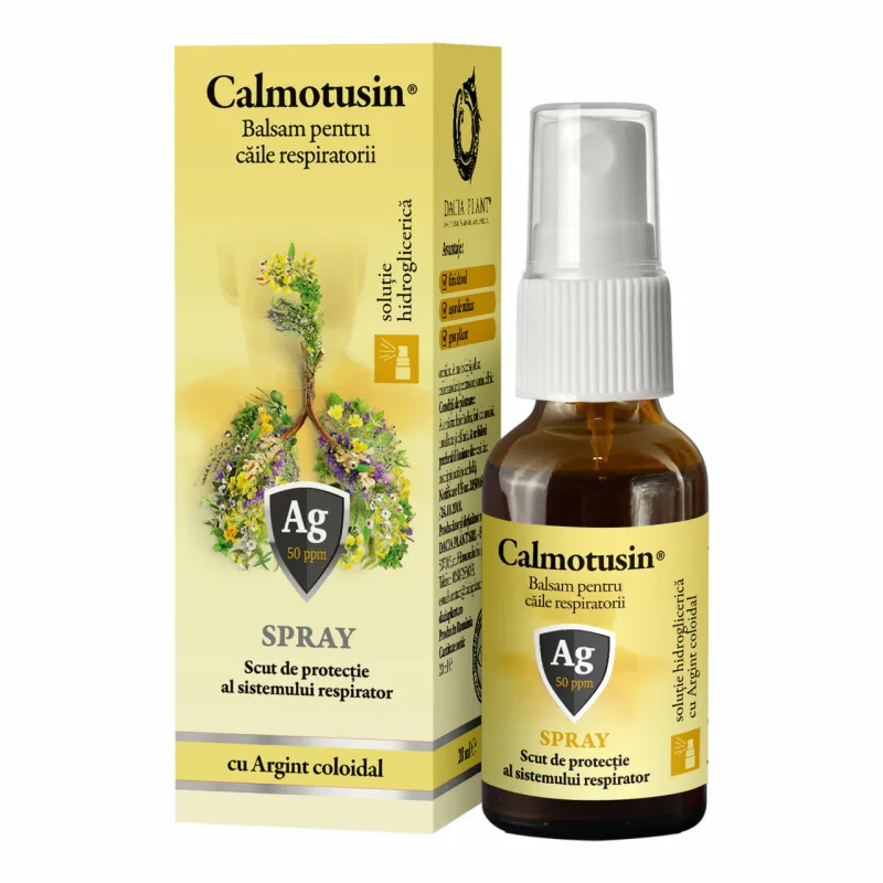 Calmotusin cu Argint coloidal fara alcool spray, 20 ml, Dacia Plant — preț și oferte