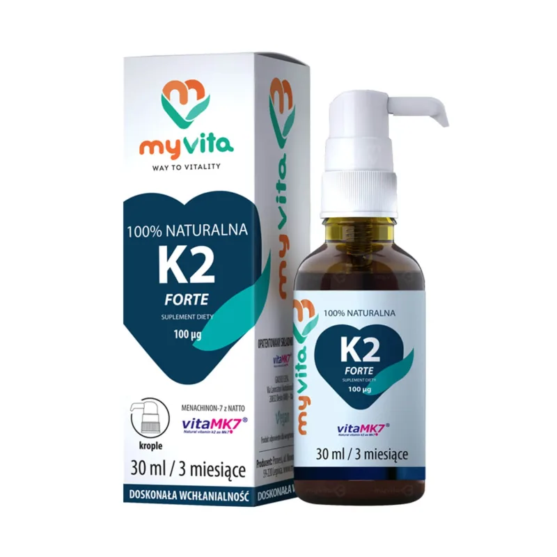 MyVita Vitamin K2 Forte, vitamina K 100 µg, picături, 30 ml — preț și oferte