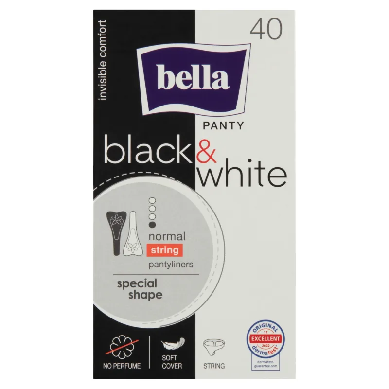 Bella Panty Slim Black&White, tampoane sanitare, ultra-subțire, 40 buc. — preț și oferte