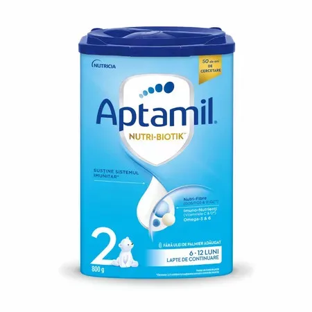 Lapte praf de continuare Nutri - Biotik 2, 6 - 12 luni, 800 g, Aptamil NUTRICIA — preț și oferte