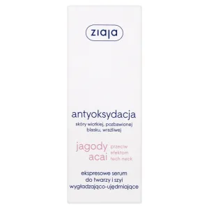 Ziaja Acai Berry, Serum expres pentru față și gât, netezire și fermitate, 50 ml