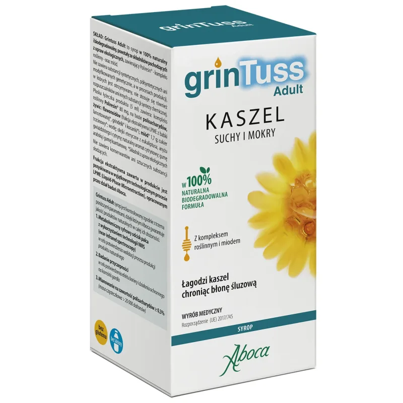 GrinTuss Adult, tuse uscată și umedă, sirop pentru copii peste 12 ani și adulți, 128 g ABOCA — preț și oferte