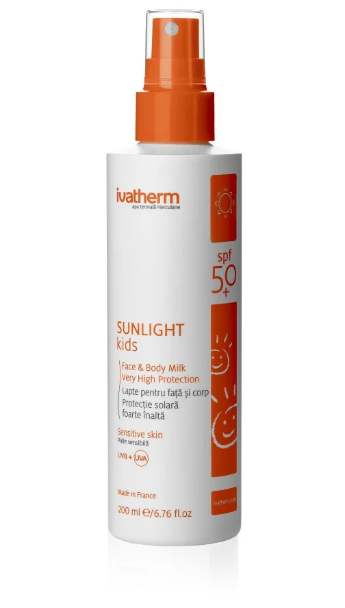 Sunlight Kids Lapte cu SPF50+, 200ml, Ivatherm — preț și oferte
