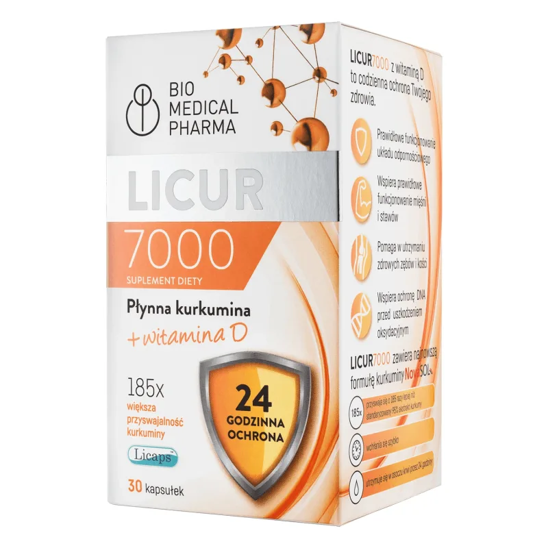 Capsule cu curcumin și vitamina D, Licur 7000, 30 capsule Bio Medical — preț și oferte