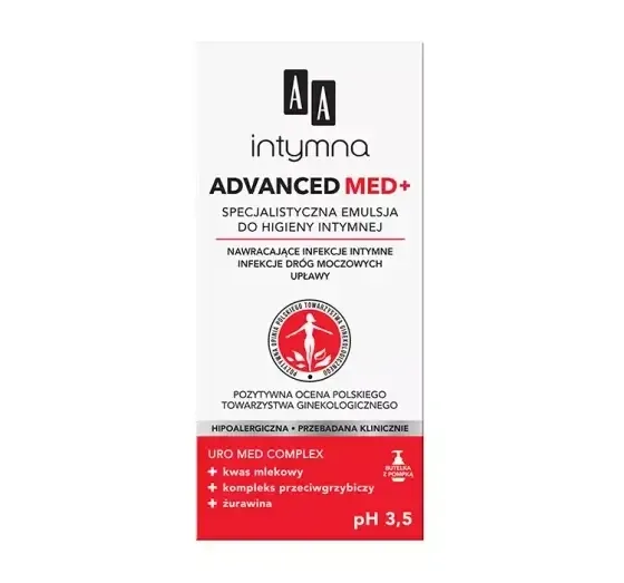 AA Intymna Advanced Med+ ph 3.5 , Emulsie specializată pentru igiena intimă, 300 ml — preț și oferte