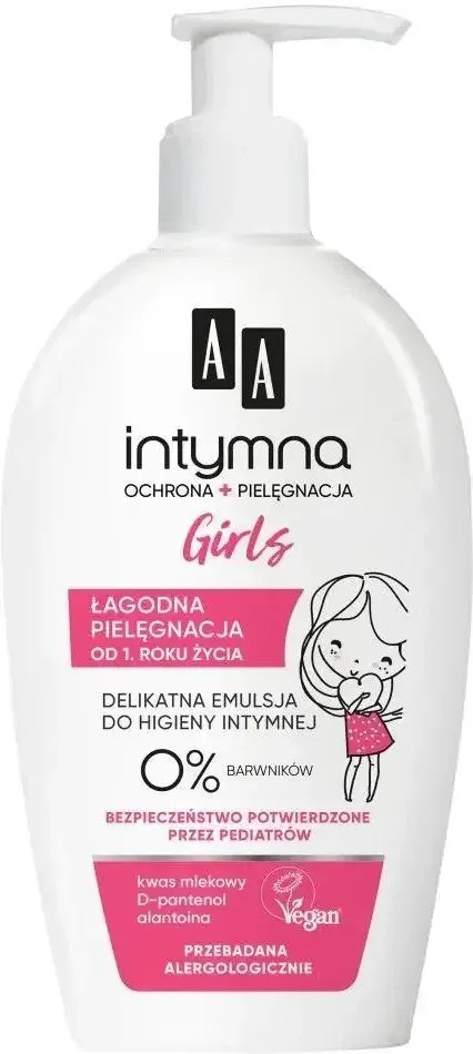 AA Intimate Baby Girl, Emulsie cremoasă pentru igiena intimă de la vârsta de 1 an, 300 ml — preț și oferte