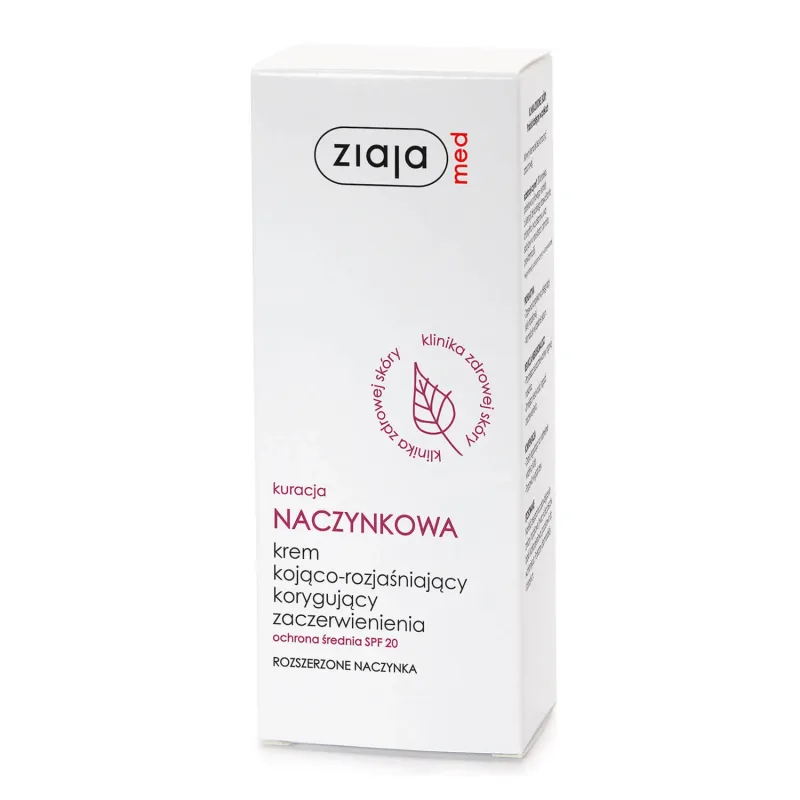 Ziaja Med Kuracja Naczynkowa, Cremă calmantă și iluminatoare pentru corectarea roșeață, SPF 20, 50 ml — preț și oferte