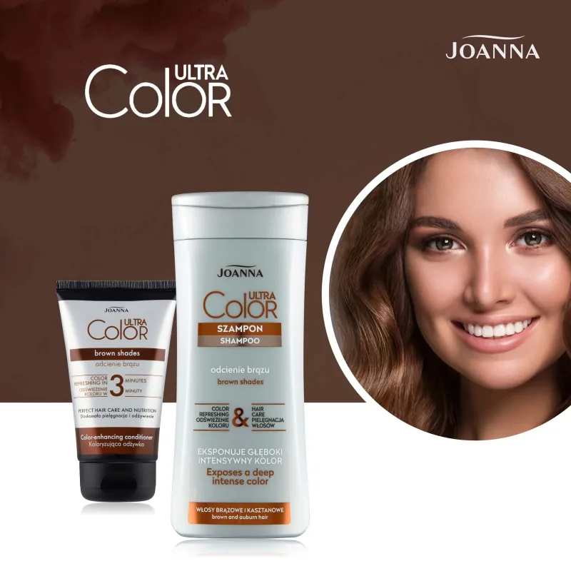 Joanna Ultra Color System, șampon pentru păr șaten și castaniu, 200 ml — preț și oferte