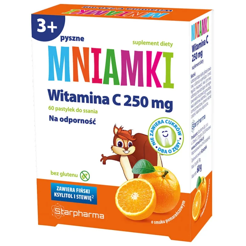 Mniamki Vitamina C 250 mg, peste 3 ani, aromă de portocale, 60 de pastiluțe Starpharma — preț și oferte