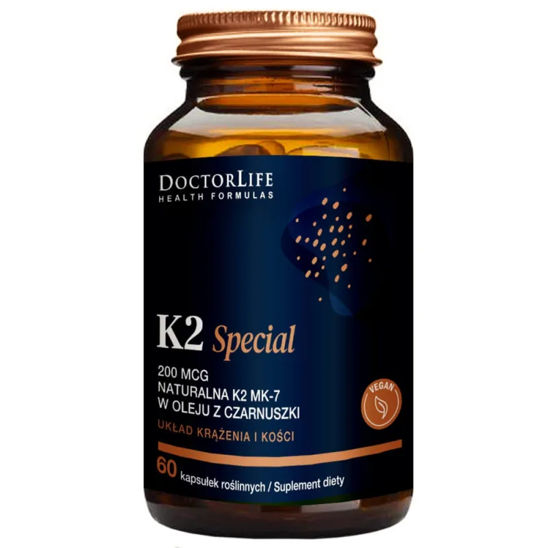 Doctor Life K2 Special, vitamina K 170 µg în ulei de chimen negru, 60 capsule — preț și oferte