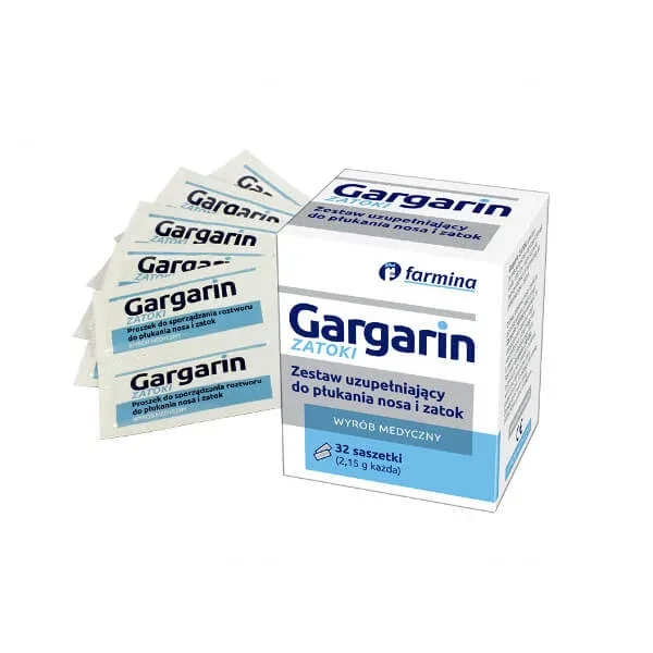 Gargarin, set de clătire sinusală, suplimentar, 32 de pliculețe Farmina — preț și oferte