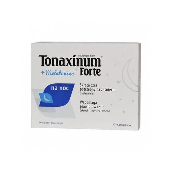 Tonaxinum Forte pentru noapte + Melatonină, 60 comprimate Novascon — preț și oferte