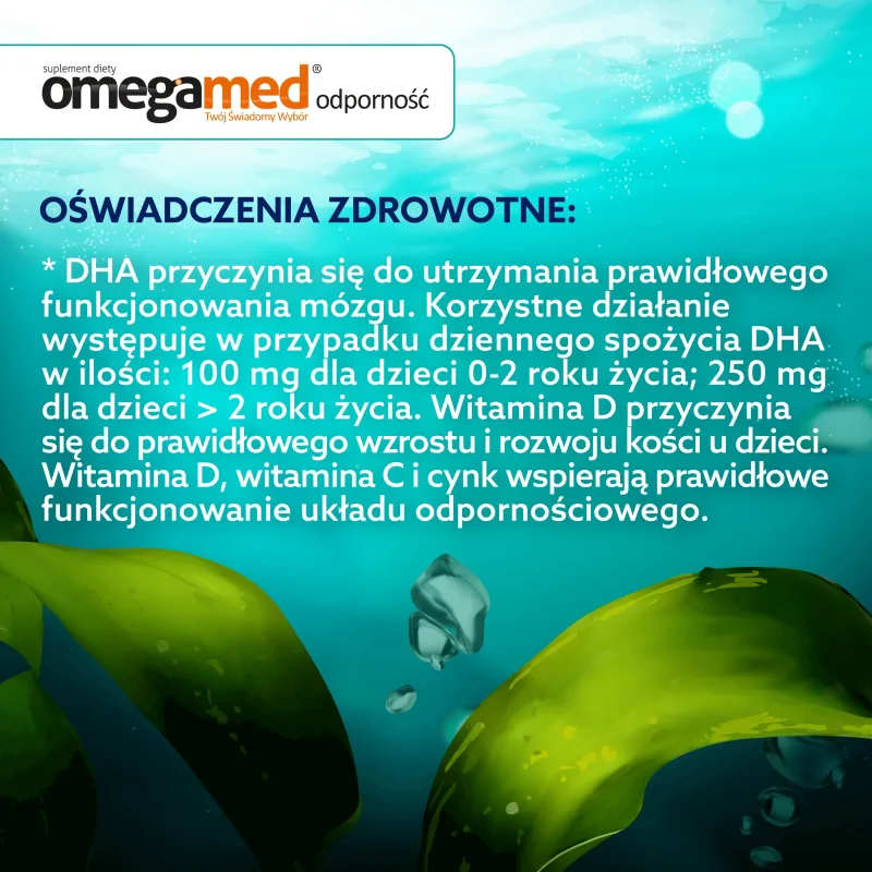 Omegamed Immunity 5+, DHA din alge, sirop masticabil în capsule pentru copii peste 5 ani, aromă de portocale, 30 capsule — preț și oferte