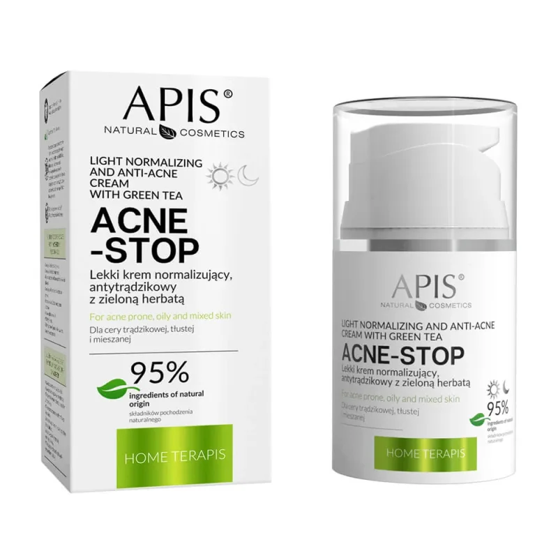 Apis, Cremă ușoară anti-acnee normalizatoare cu ceai verde, 50 ml — preț și oferte