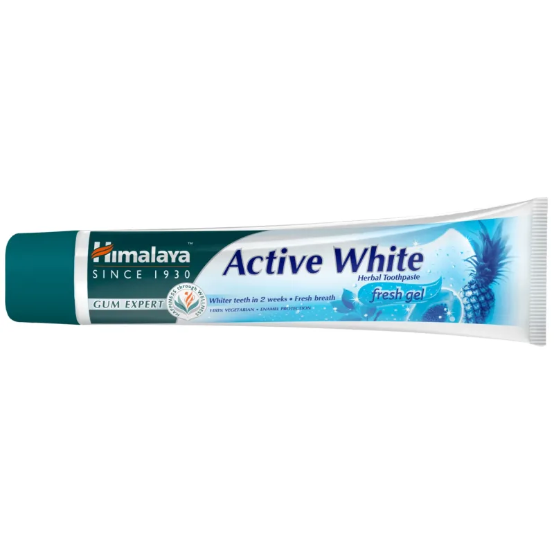Himalaya Active White, pastă de dinți cu gel pe bază de plante, albire, 75 ml — preț și oferte