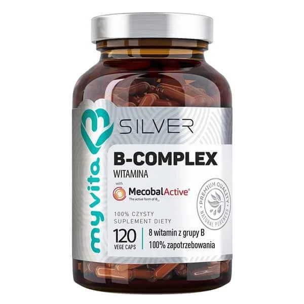 MyVita Silver, Vitamina B - Complex 100%, metilcobalamină MecobalActive, 120 capsule — preț și oferte