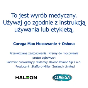 Corega Power Max Fixation + Cover, cremă de fixare pentru proteze dentare, neutră, 40 g