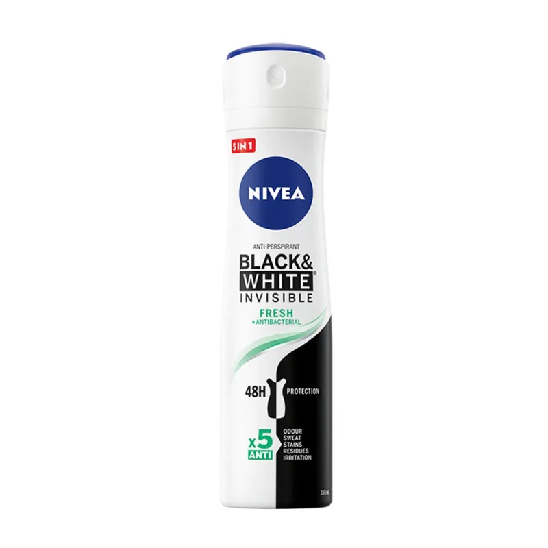 Nivea, spray antiperspirant, Invisible Black & White, Fresh, 150 ml — preț și oferte
