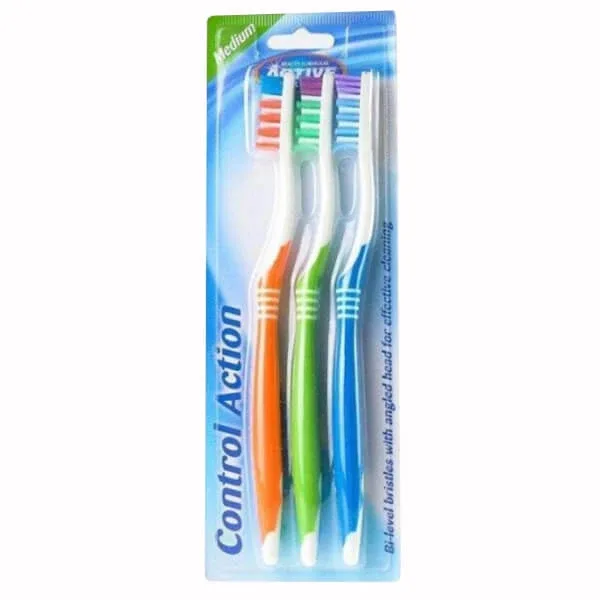 Beauty Formulas Active Oral Care, periuță de dinți, Control Action, mediu, 3 bucăți — preț și oferte