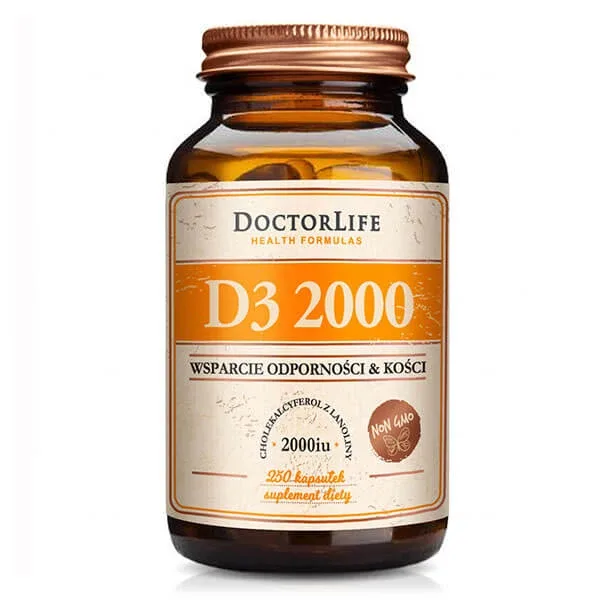 Doctor Life, Vitamina D3 2000, în ulei de măsline, 250 capsule — preț și oferte