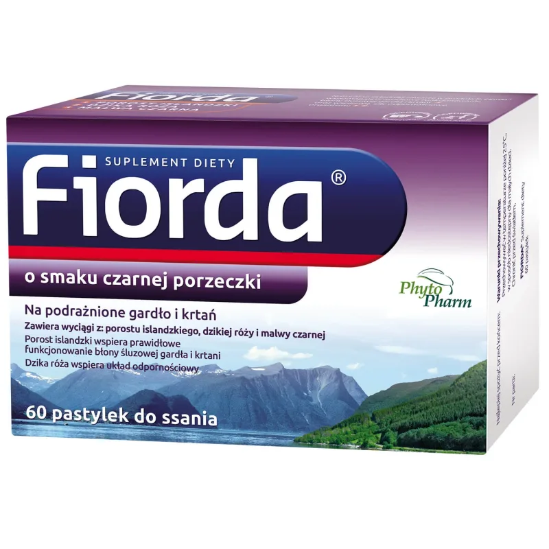 Fiorda, aromă de coacăze negre, 60 de pastiluțe Plant Extrakt — preț și oferte